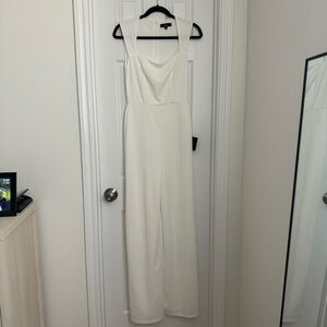 Lulus Enticing Endeavors White Jumpsuit (S)